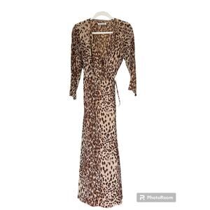 Reformation Animal Print Wrap Dress
